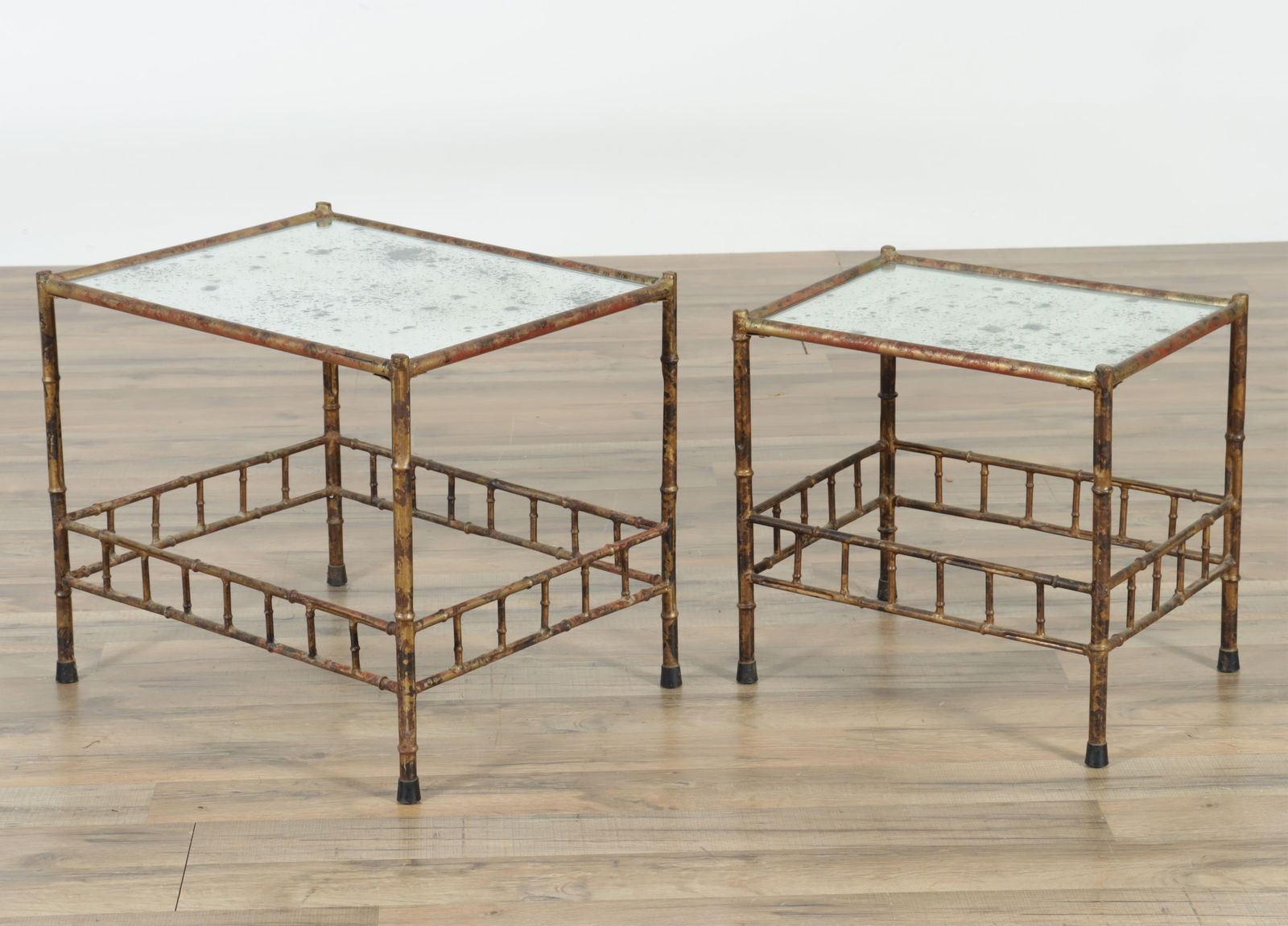 Two Faux Bamboo Nesting Side Tables (1 of 4)