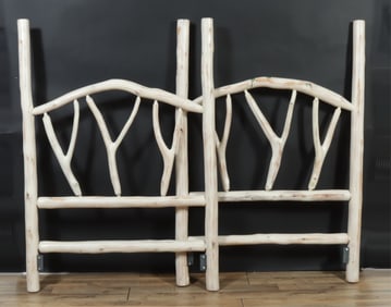 Pair of Adirondack Style Twin Headboards