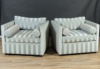 Pair of Bolier Upholstered St Helena Club Chairs
