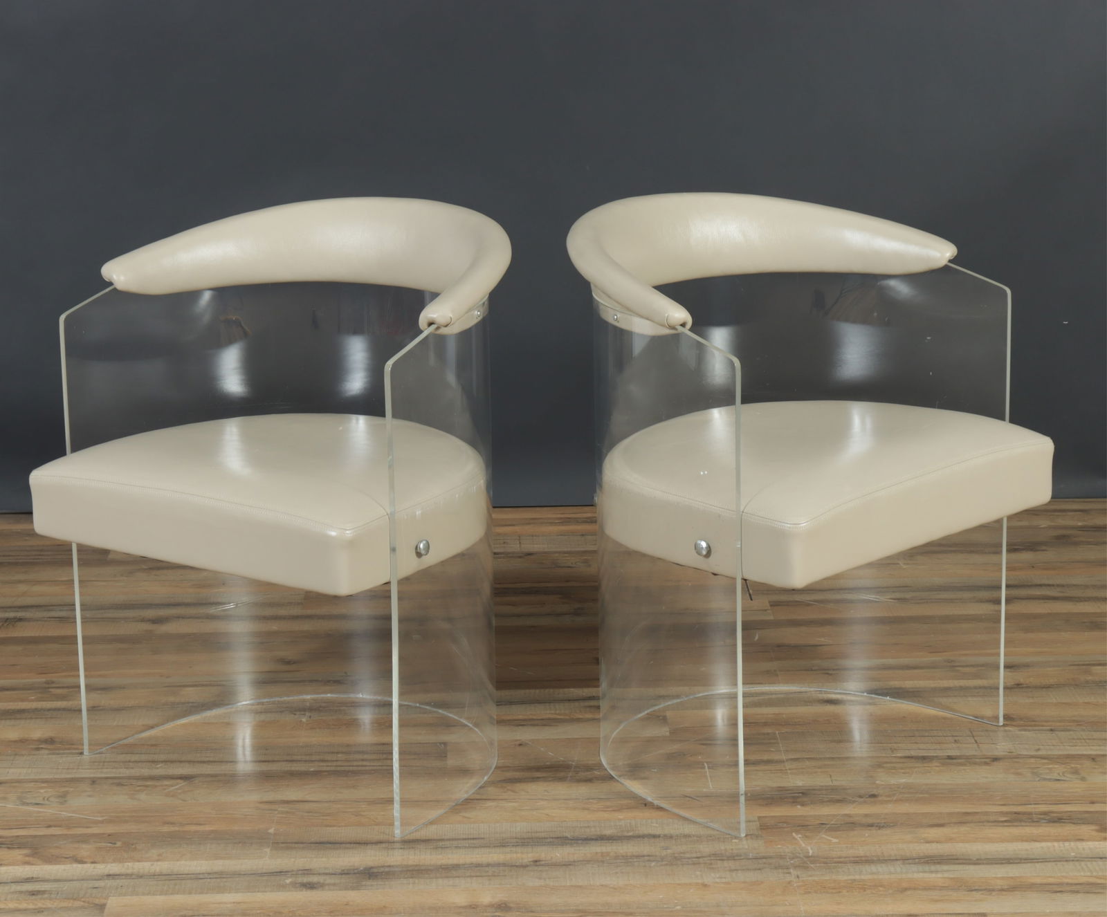 Pair of Milo Baughman Style Acrylic Tub Chairs (1 of 5)