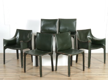 Six Mario Bellini for Cassina Leather Chairs