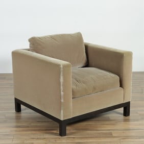 Contemporary Upholstered Square Club Chair