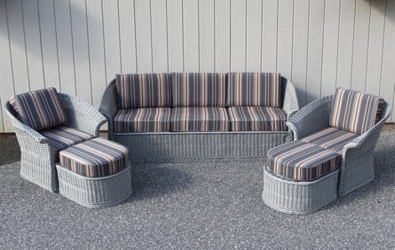 All-Weather Grey Wicker Furniture Suite
