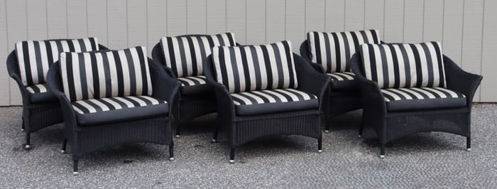6 Cane-Line Outdoor Lounge Chairs