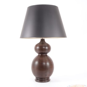 Chapman Contemporary Wooden Gourd Form Table Lamp