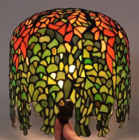 Tiffany Style Slag Glass Wisteria Lamp Shade