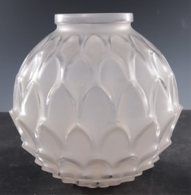 Pierre D'Avesn Frosted Glass Artichoke Vase