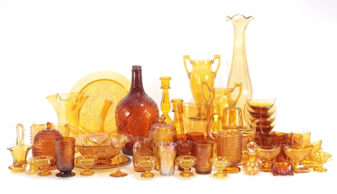 Assembled Group Amber Glass