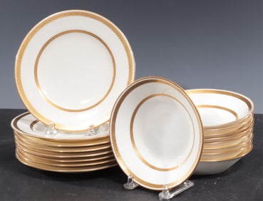 Mintons Tiffany Parcel Gilt Bowls & Plates