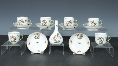 Herend Rothschild Demitasse Cups & Vase