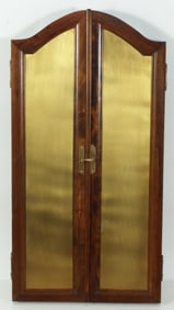 English Stained Pine Triptych Mirror