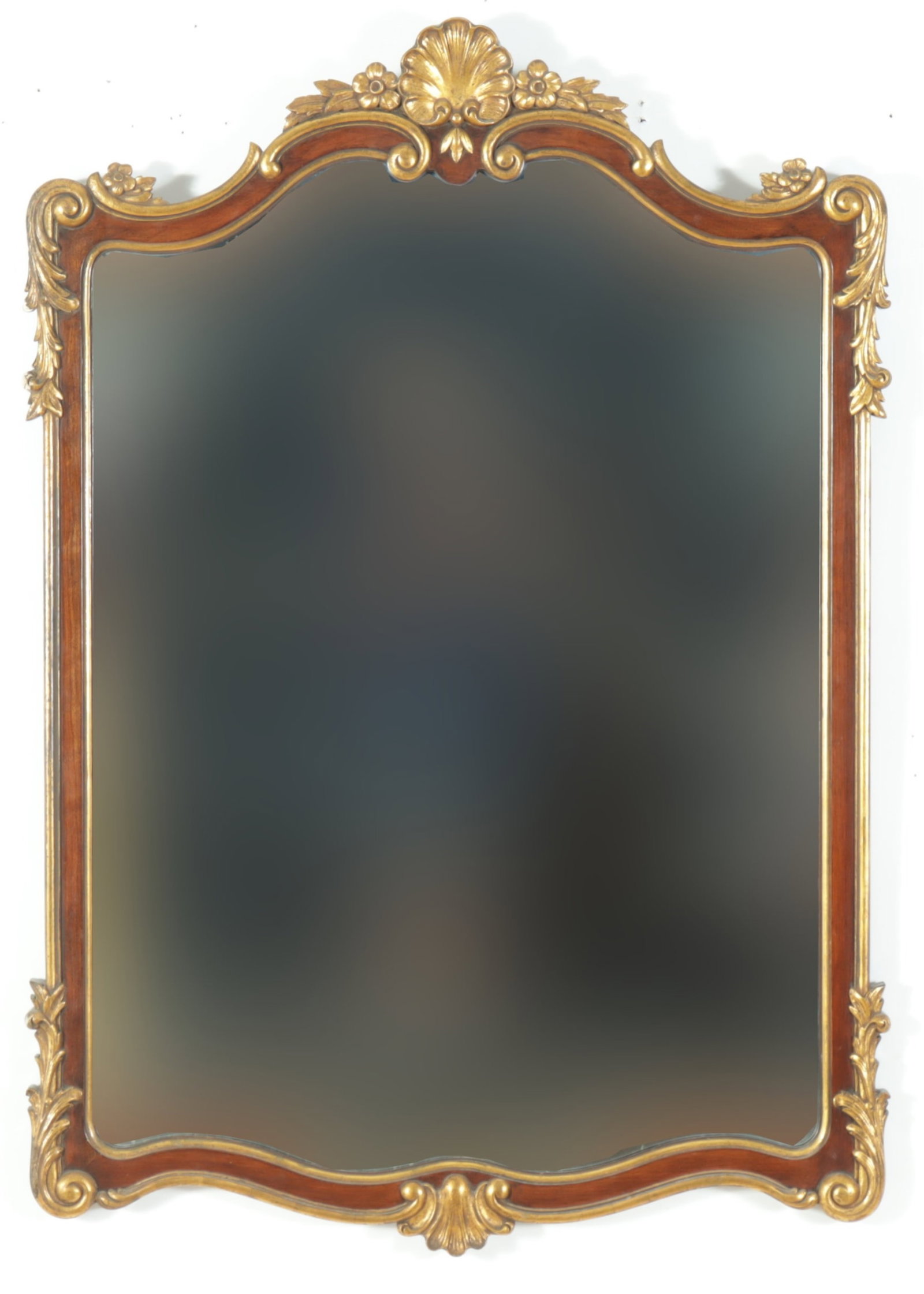 Rococo Style Gilt Mahogany Mirror: Rococo Style Gilt Mahogany Mirror 43" H x 30" W Property from a central Connecticut estate
