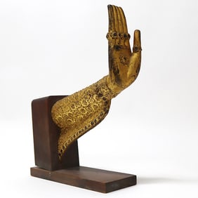 South East Asian Gilt Metal Buddha Hand