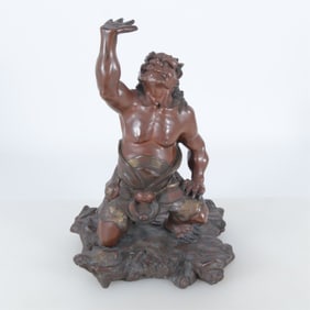 Japanese Bronze Figure of Oni Warrior