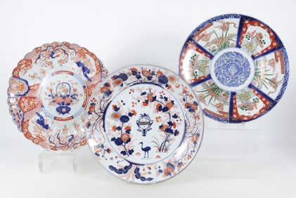 Three Asian Imari Porcelain Chargers