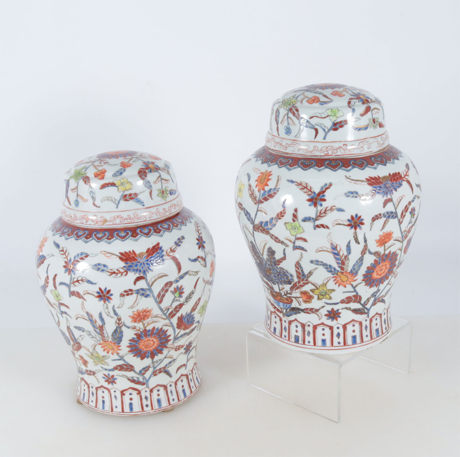 Pair of Chinese Ming Style Porcelain Ginger Jars (1 of 7)