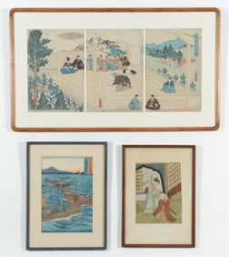 Kuniteru-Harunobu-Hiroshige Ukiyo-e Woodblocks