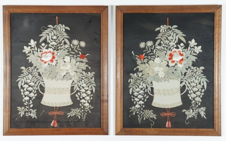 Pair of Framed English Embroideries