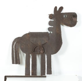 Vintage Metal Horse-Form Trade Sign