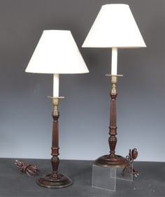 Pair of George III Style Candlestick Lamps