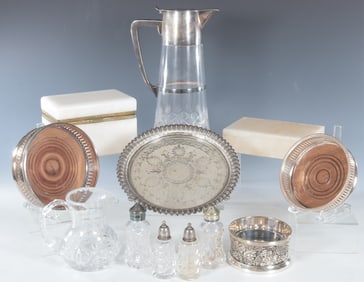 Group of Silverplate and Glass Tableware