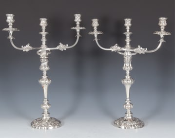 Pair of Louis XV Style 3-Light Candelabra