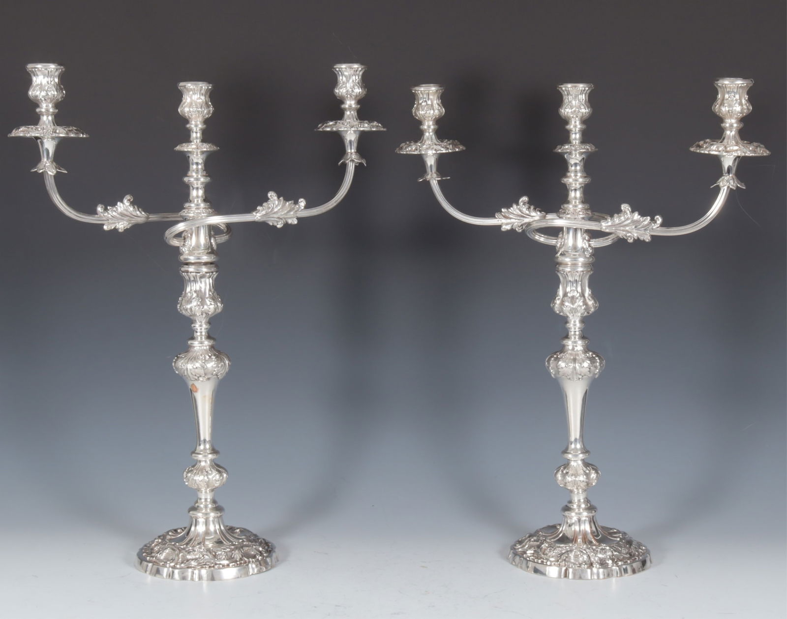 Pair of Louis XV Style 3-Light Candelabra (1 of 6)