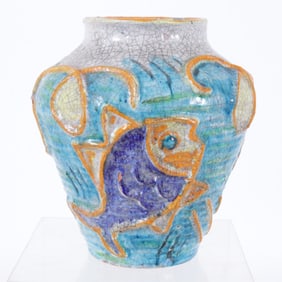 Sarreguemines Art Pottery Vase