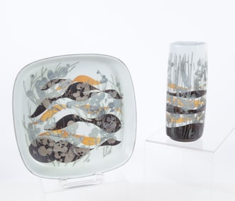 Ivan Weiss for Royal Copenhagen Baca Vase & Dish