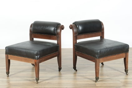 Pair of Eastlake Beech Fire Side Benches