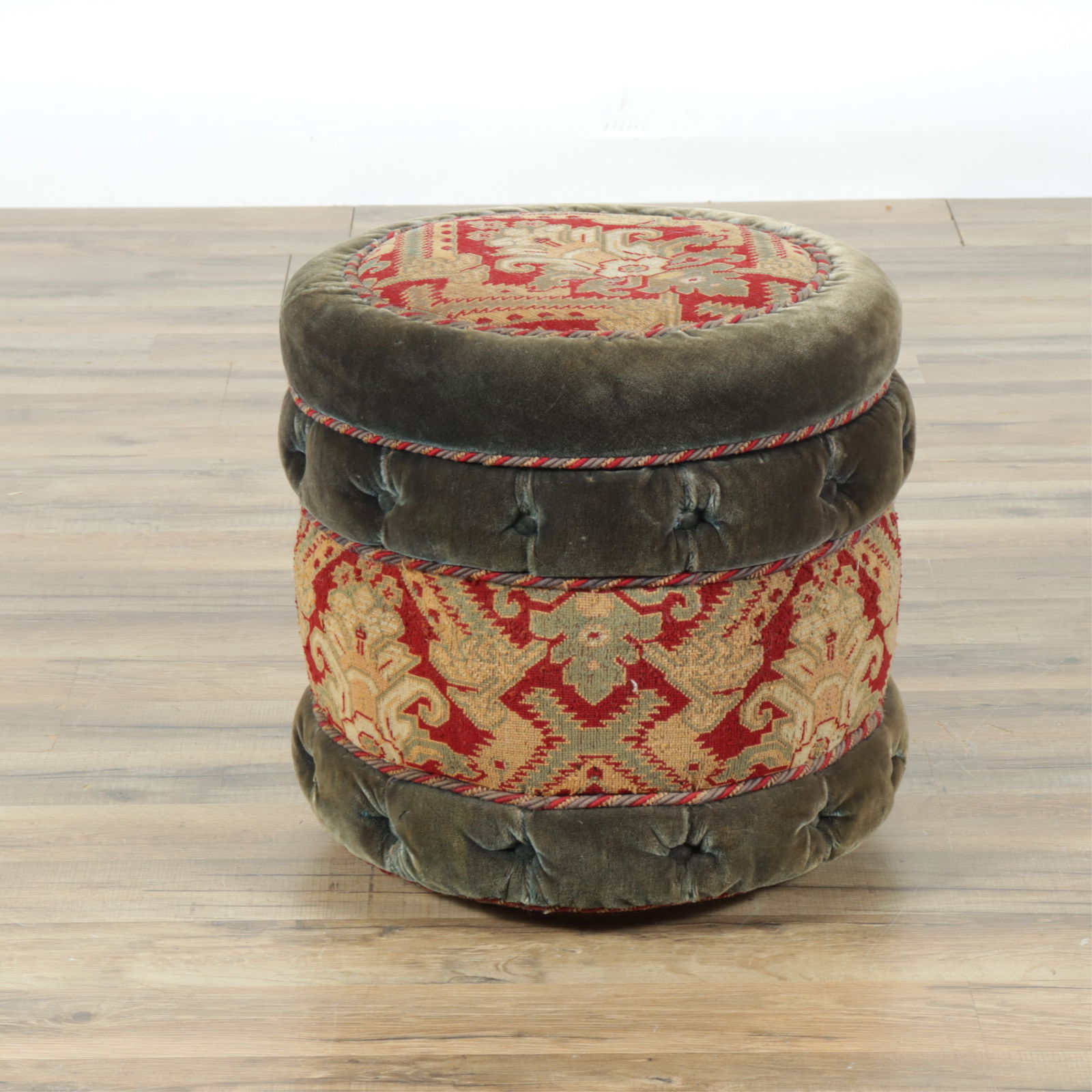 Turkish Style Upholstered Ottoman (1 of 6)