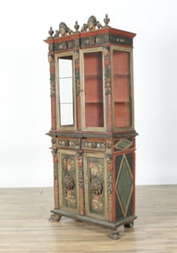 Baroque Style Polychrome Painted Cabinet