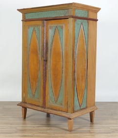 Country Mustard Painted Pine Storage Cabinet