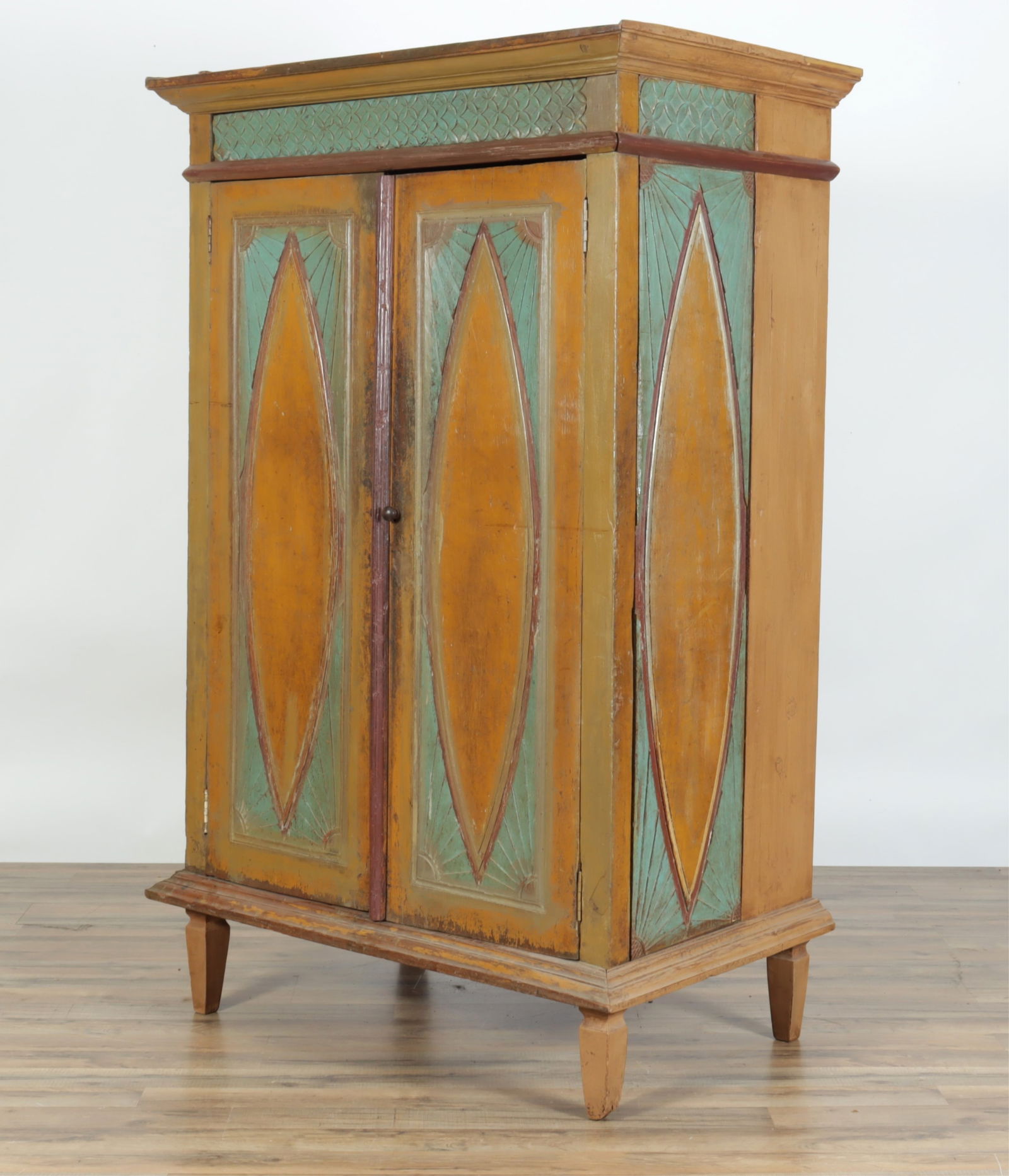 Country Mustard Painted Pine Storage Cabinet (1 of 8)