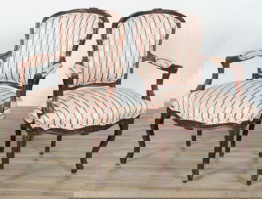 Pair of Louis XV Style Beech Fauteuils