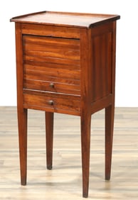 Directoire Style Cherry Tambour Bedside Table