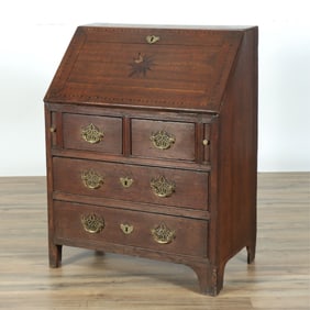 Continental Inlaid Slant front Bureau Desk, 19th C