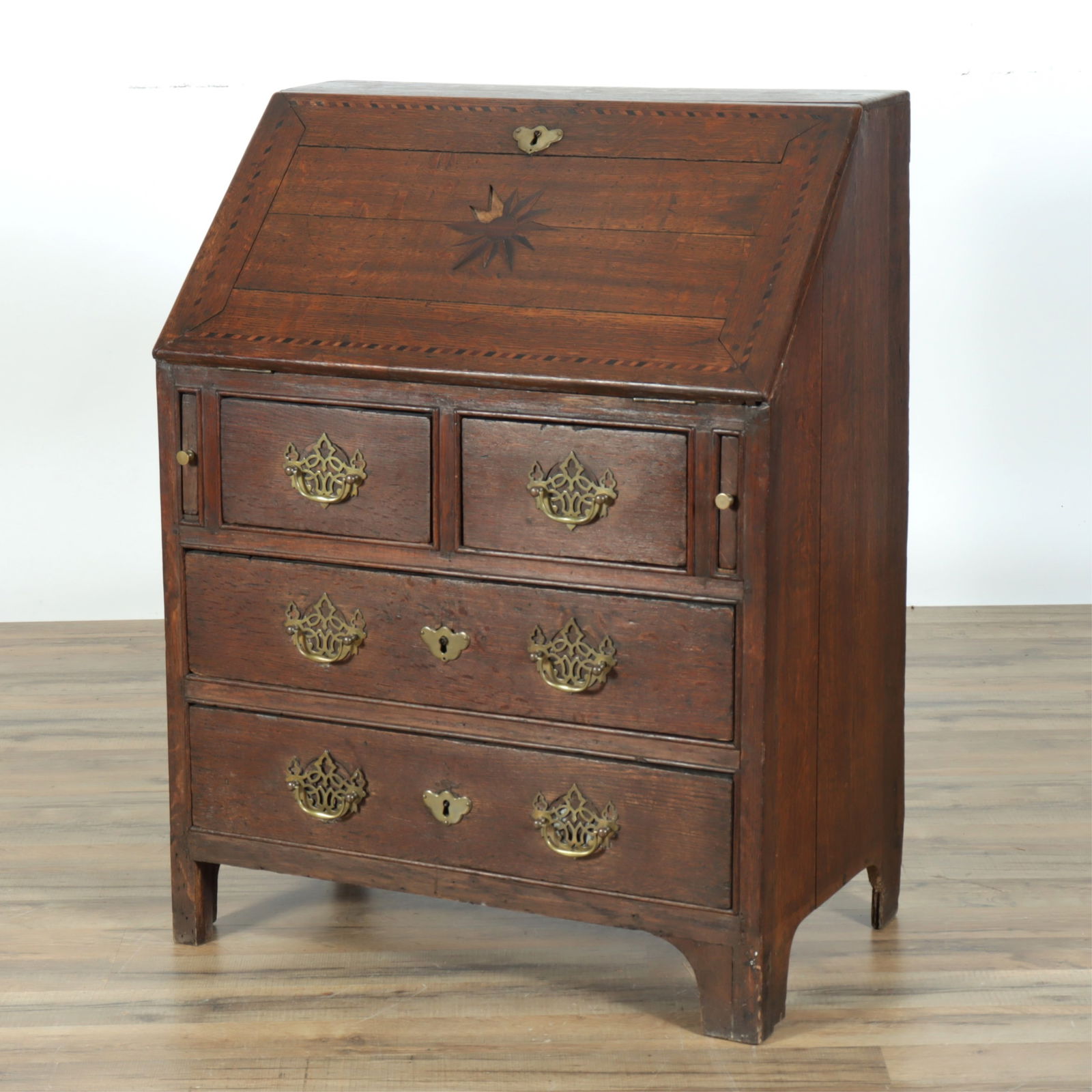 Continental Inlaid Slant front Bureau Desk, 19th C (1 of 11)