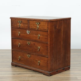 William and Mary Style Oak Chest of Drawers