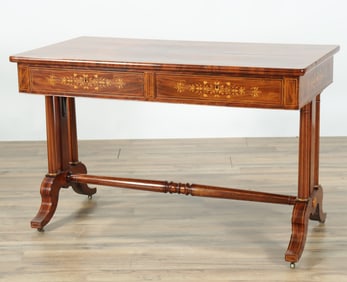 Charles X Marquetry & Mahogany Writing Desk