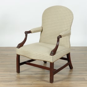 George III Mahogany Library Armchair, 18th C