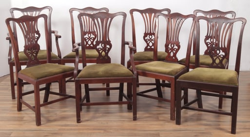 Eight George III Style Mahogany Dining Chairs