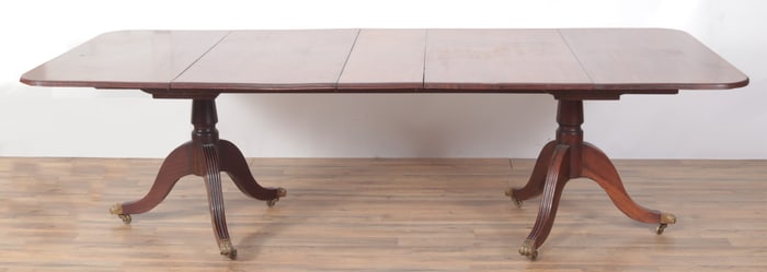 George III Style Mahogany Pedestal Dining Table