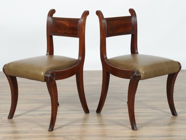 Pair of Regency Mahogany Side Chairs, 19th C