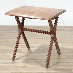 Victorian Bobbin Turned X-Form Side Table
