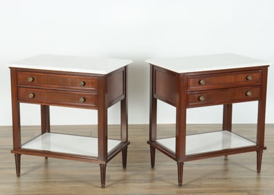 Pair of Classical Style Mahogany End Tables