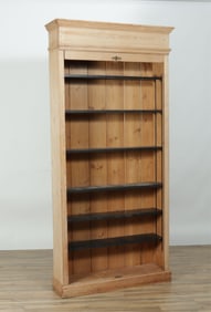 English Pine Tambour Bookcase