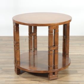 Contemporary Maple Two-Tier Side Table