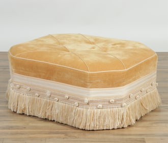 Custom Upholstered Octagonal Pouf