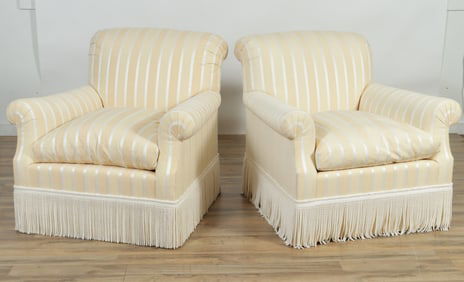Pair of Custom Contemporary Club Chairs